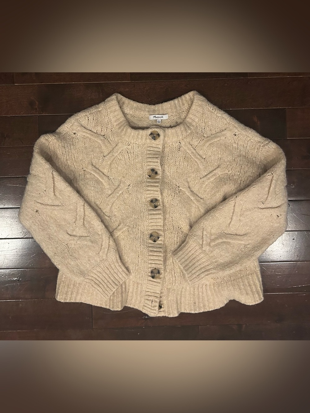 Madewell Cable Ashmont sweater Size M Beige